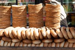 Bread on sale in the market near the hotel