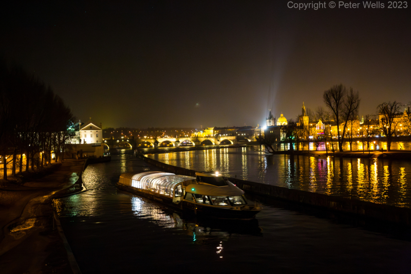 River at night