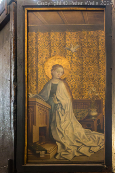 The back of the triptych