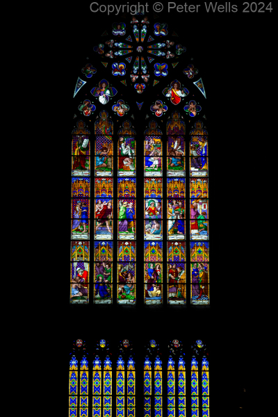 Pentecost stained glass window
